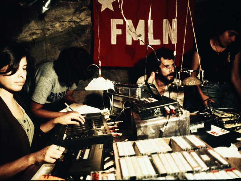 The Radio Venceremos team on air. Photo courtesy of the Museum of Word and Image