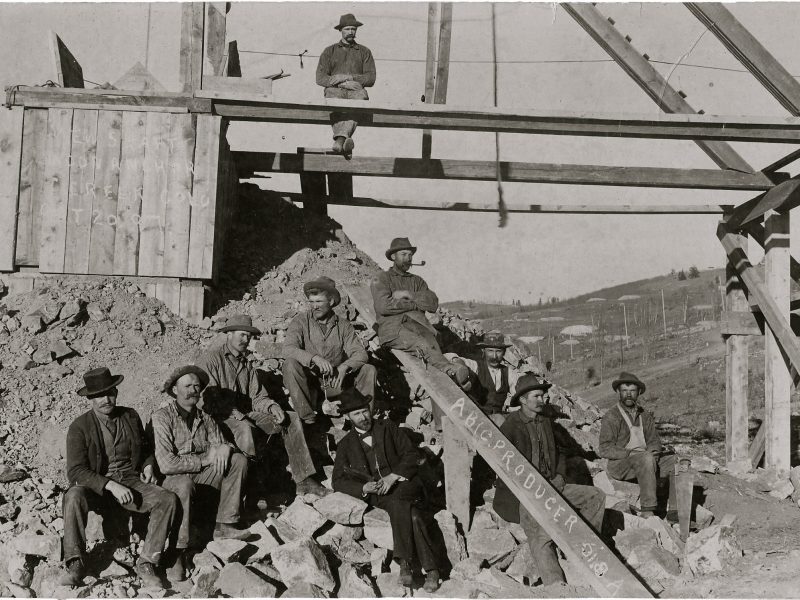 Noon Break For Miners At Cripple Creek. Photo by F. Jay Haynes/Buyenlarge/Getty Images