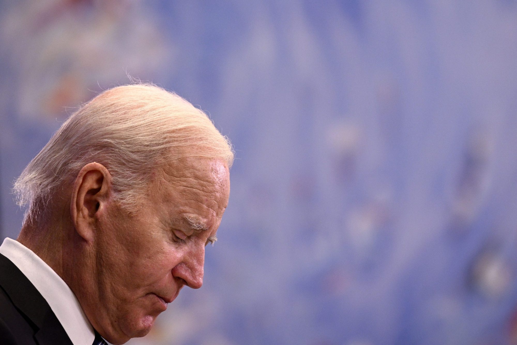 US President Joe Biden holds a press conference during a solidarity visit to Israel, on October 18, 2023, in Tel Aviv, amid the ongoing battles between Israel and the Palestinian group Hamas in the Gaza Strip. Photo by BRENDAN SMIALOWSKI/AFP via Getty Images