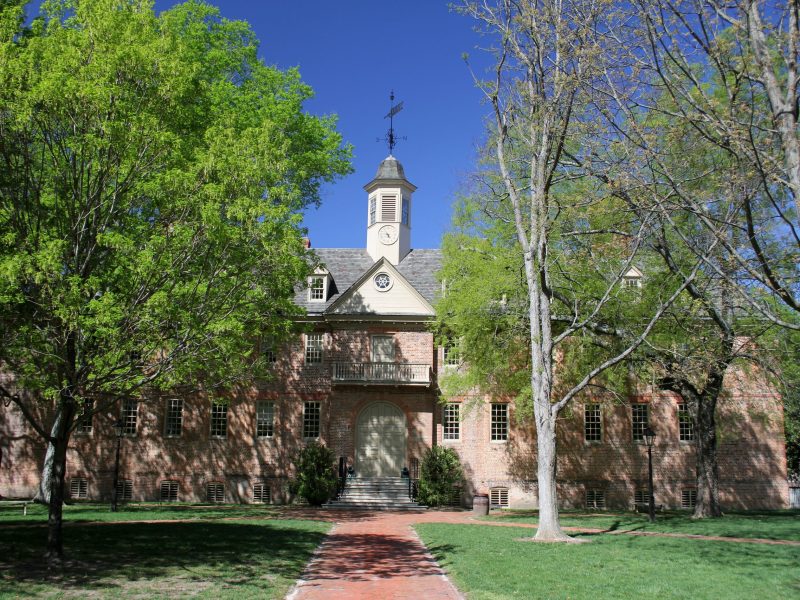 The Wren Building on the campus of the College of William & Mary in Williamsburg, Virginia. Photo via Getty Images