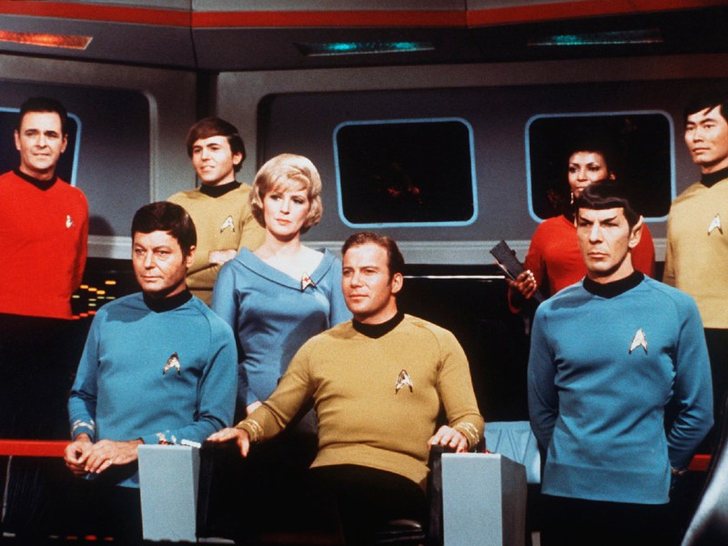 On the set of the TV series Star Trek.