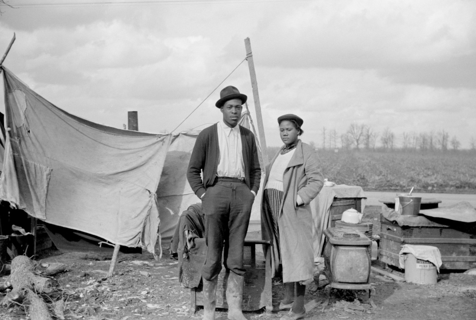 Evicted Sharecroppers Along Highway 60, New Madrid County, Missouri, USA, Arthur Rothstein for Farm Security Administration (FSA), January 1939. Photo by: Universal History Archive/Universal Images Group via Getty Images