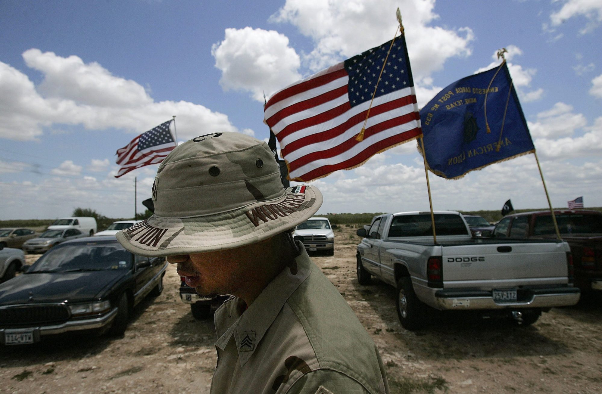 Jesus Bocanegra, 24, walks in uniform to a Memorial Day weekend service May 27, 2006, in Benavides, Texas