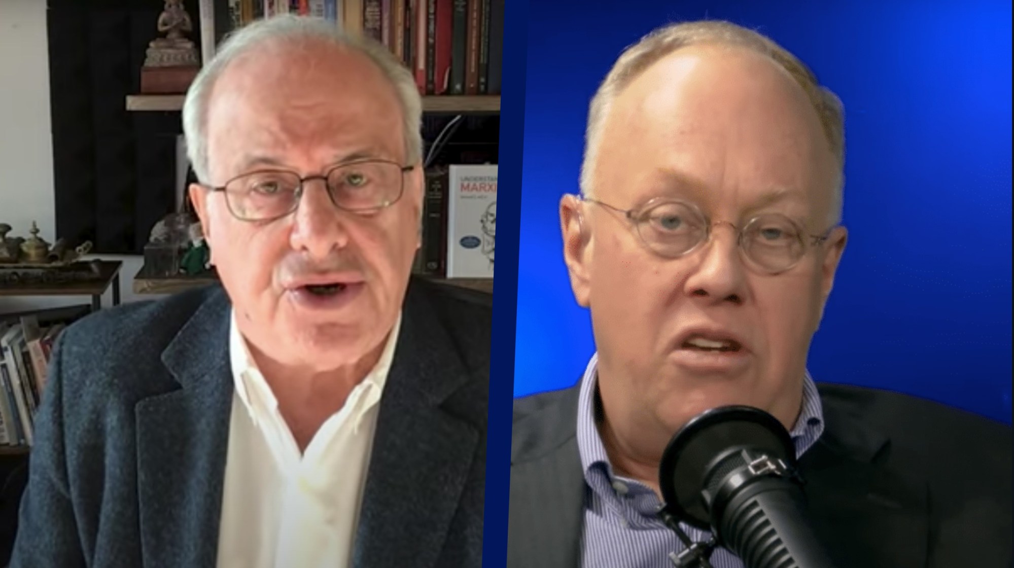 Screenshot of Richard Wolff (Left) and Chris Hedges (Right).
