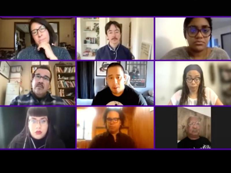 Screenshot of Revolt Against the Carceral World panelists